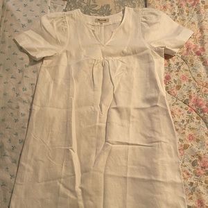 Madewell light weight twill a line slight puff sleeve dress Small NWOT